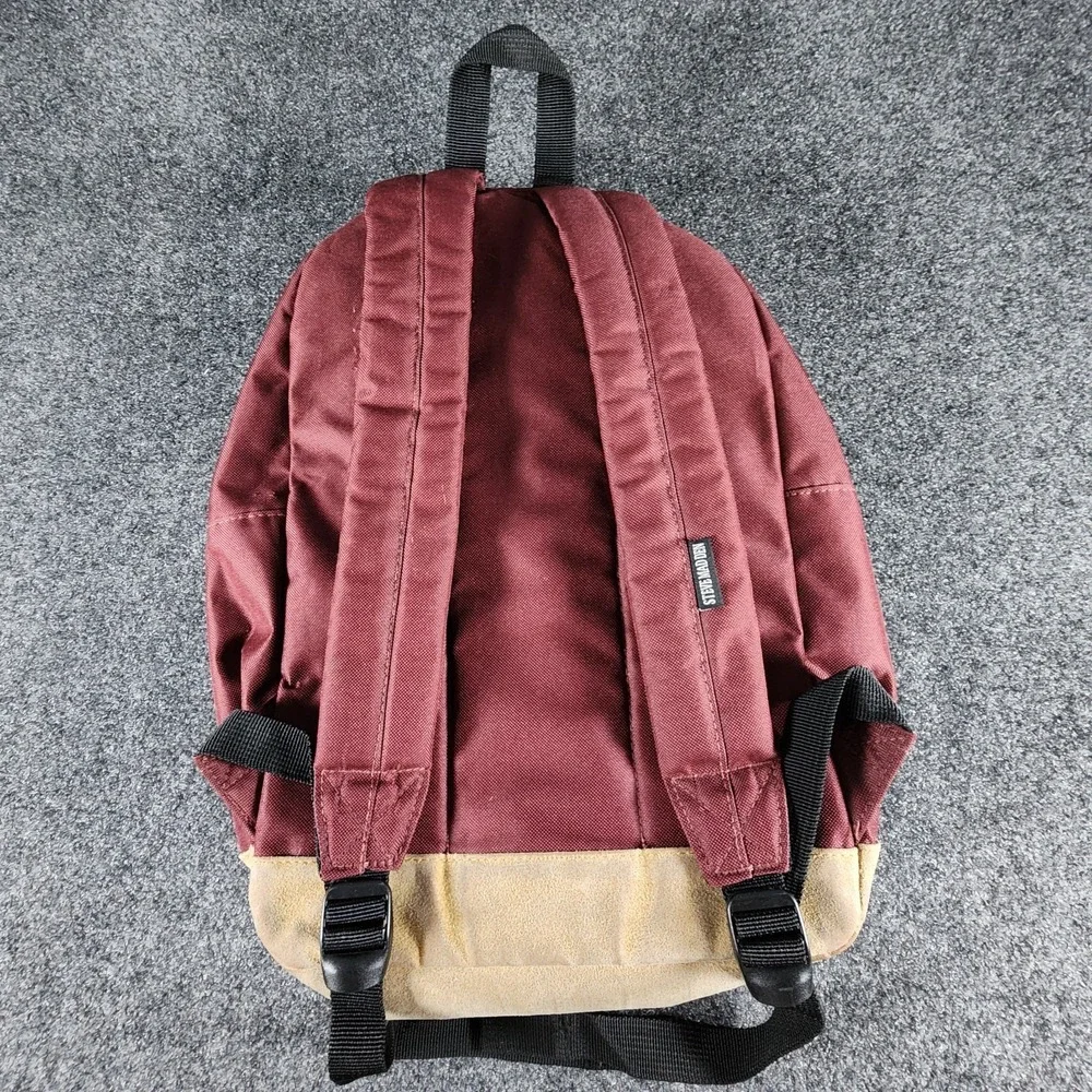 Steve Madden Classic Sport Backpack Oxblood Burgundy‎ Tan Base School Travel